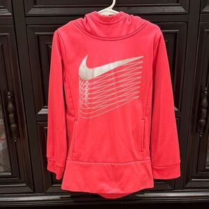 Nike Bright Red Hoodie with Silver Logo